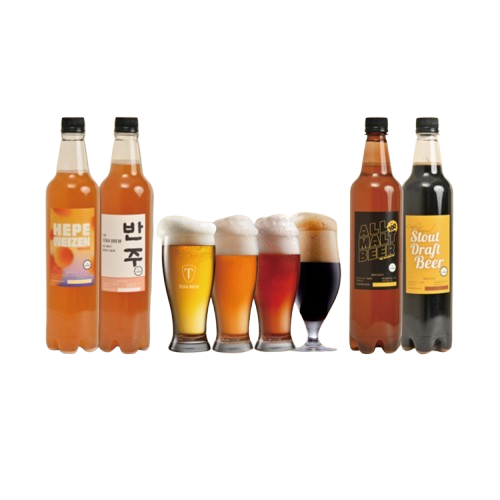a variety of craft beer bottles