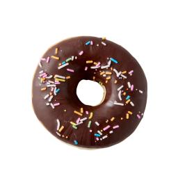 chocolate donut with sprinkles isolated on white background