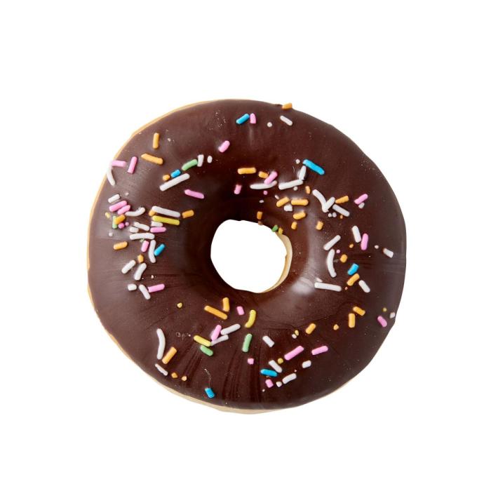 chocolate donut with sprinkles isolated on white background