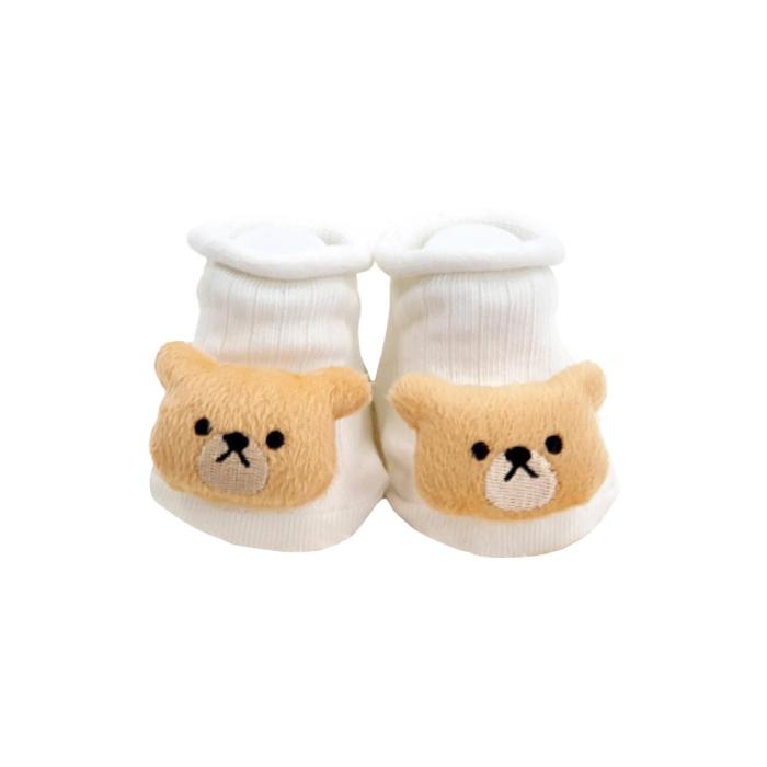 Teddy Bear Ivory Organic Baby Socks