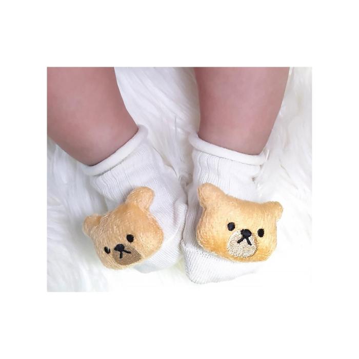 Teddy Bear Ivory Organic Baby Socks