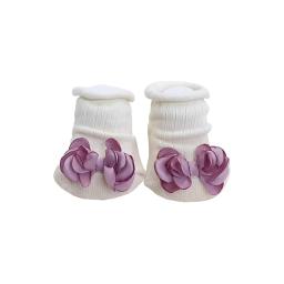 Antique Purple Ribbon Organic Baby Socks