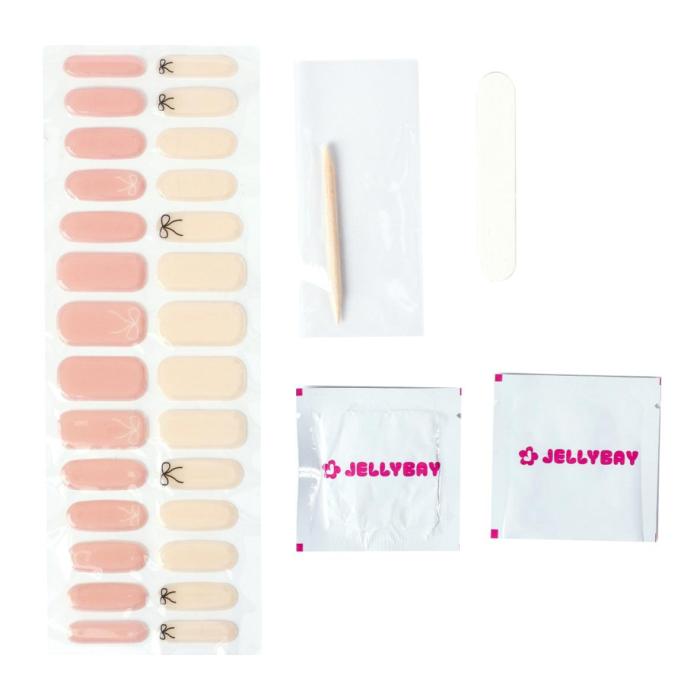 [VIVISHOW] Petit Ribbon Gel Nail Sticker : 100% Real Gel Nail Strips