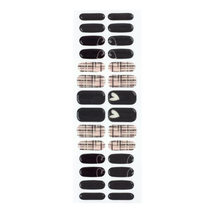 [VIVISHOW] Tweed Heart Gel Nail Sticker : 100% Real Gel Nail Strips