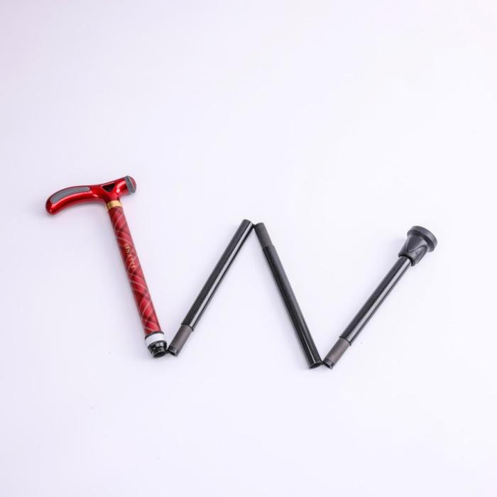 BINATTI Stick Foldable : carbon walking stick (wine, blue color)