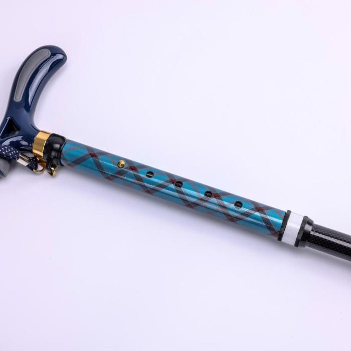 BINATTI Stick Foldable : carbon walking stick (wine, blue color)
