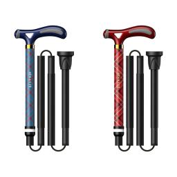 BINATTI Stick Foldable : carbon walking stick (wine, blue color)