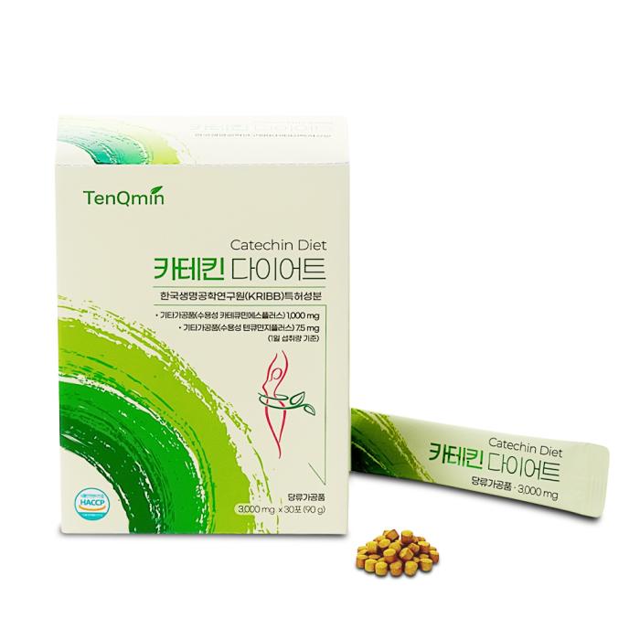 TenQmin Catechin Diet
Brand : TenQmin
Product name : TenQmin Catechin Diet
Type : Granules(60)
3,000mg x 30 sticks
Directions for use : 1 time/day (1 stick)
Weight : 133.4g
Function : Diet, Appetite suppressant, Antioxidant, Anti-inflammatory, Immune boosting, Metabolism boosting