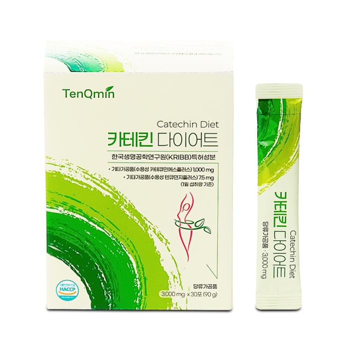 TenQmin Catechin Diet
Brand : TenQmin
Product name : TenQmin Catechin Diet
Type : Granules(60)
3,000mg x 30 sticks
Directions for use : 1 time/day (1 stick)
Weight : 133.4g
Function : Diet, Appetite suppressant, Antioxidant, Anti-inflammatory, Immune boosting, Metabolism boosting