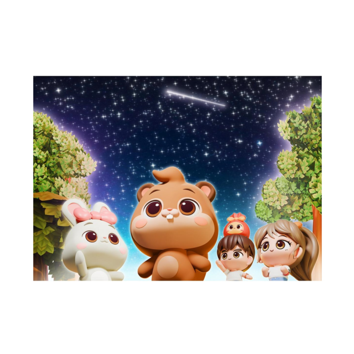 the characters and the background