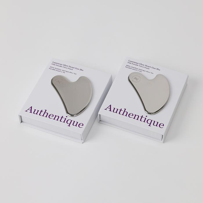 Luminous Glow Heart Gua Sha With Portable Velvet Pouch