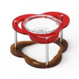 Designed with a 15cm height ideal for adult cats and small to medium-sized dogs, it features heat-resistant tempered glass for safe and long-lasting use.