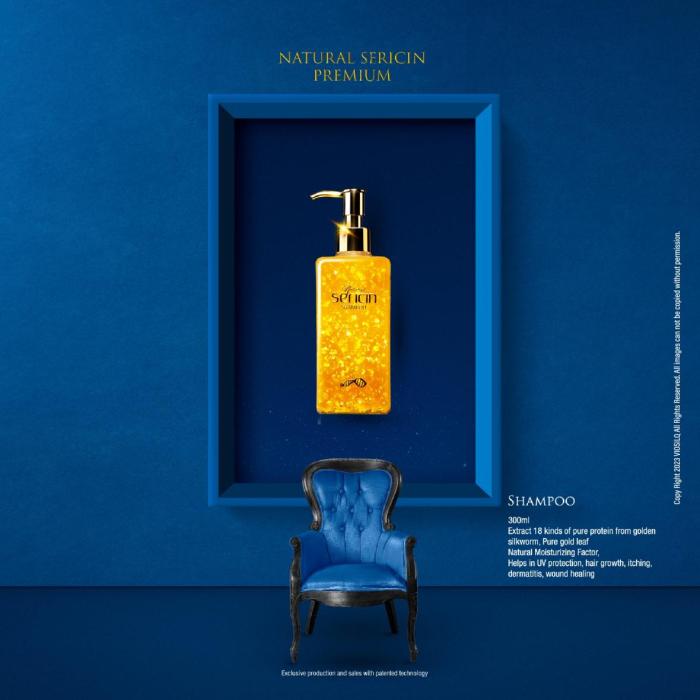 Natural sericin protein shampoo