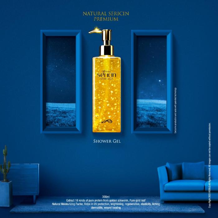 Natural sericin protein shower gel