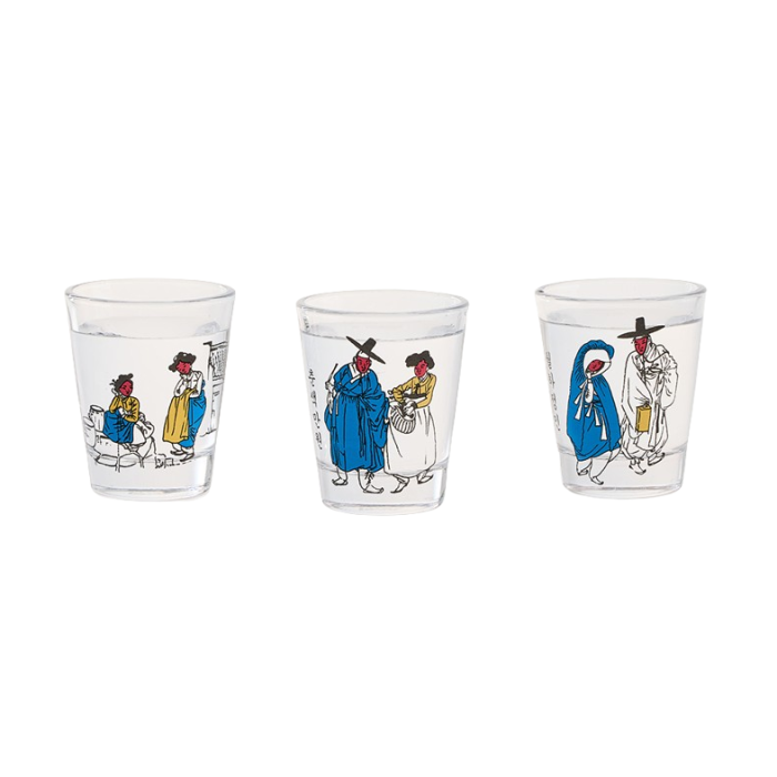 Shin Yunbok thermochromic soju glass 3P set