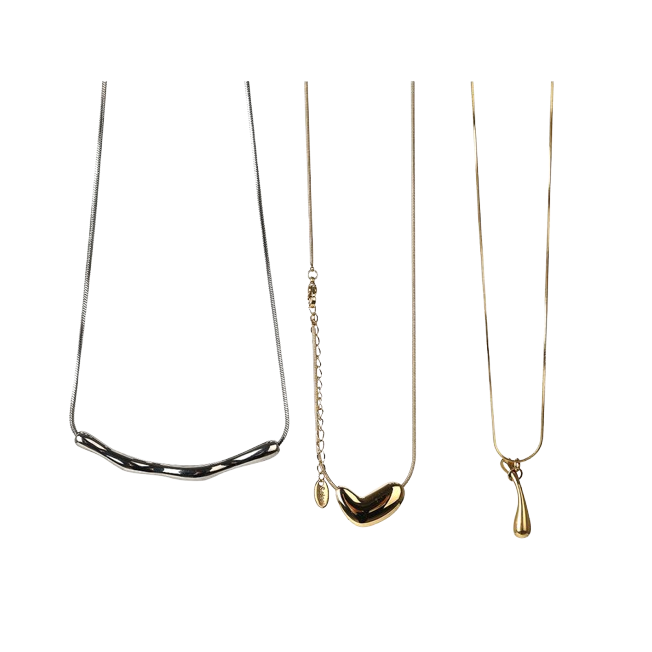 three necklaces