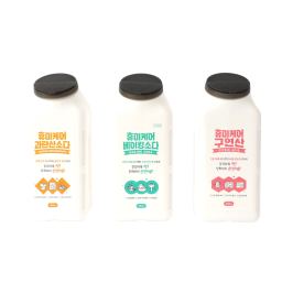 the three different sizes of bottles