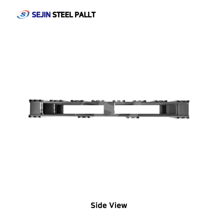 Side view of of Galvanized Steel Pallet of 1100*1100*120