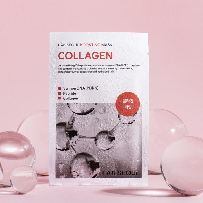 An ultra-fitting Collagen Mask, enriched with salmon DNA(PDRN), peptides, and collagen, meticulously to enhance elasticity and resilience, restoring a youthful appearance with revitalized skin.