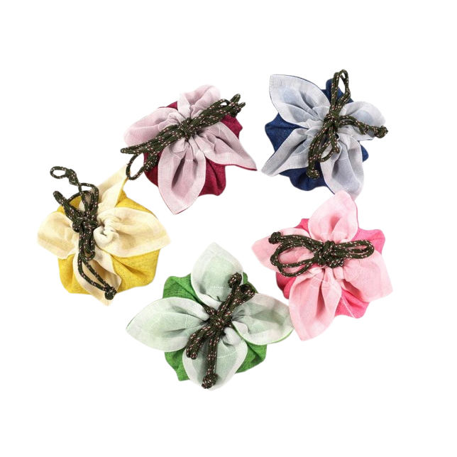 five silk flower hair clips