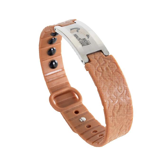 Urethane and Stainless Steel Bracelet (brown)
