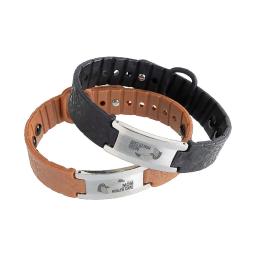 Urethane and Stainless Steel Bracelet (brown)