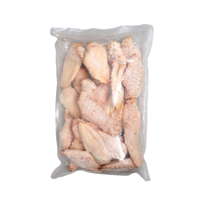 frozen chicken wings in a plastic bag