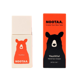 the packaging and a black bear on the front