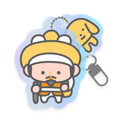 a sticker with a cute boy and a dog