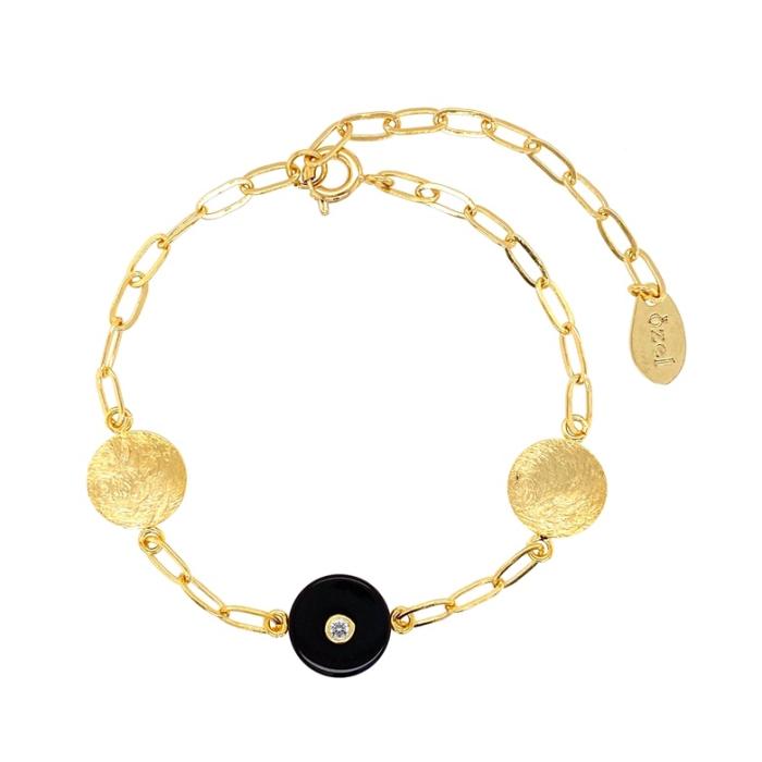 gold chain bracelet with coin charms