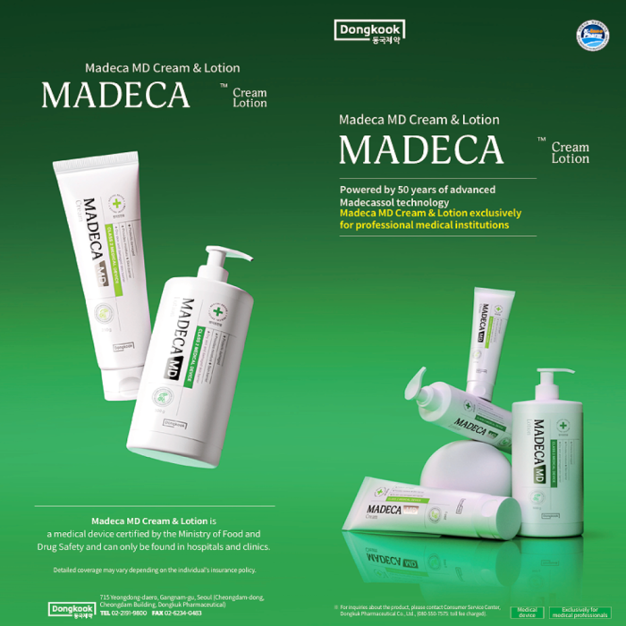 MADECA MD LOTION 500g.
Dry skin and damaged skin barrier.
4 FREE: NO silicon, NO NOpreservatives, NO coloring agent, NOfragranc.
3 TECA: Asiaticoside, Asistic acid, Madecassic acid