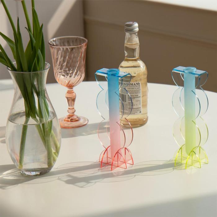 Handcrafted acrylic vase dyed to perfection