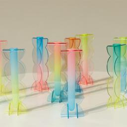 Handcrafted acrylic vase dyed to perfection