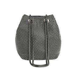 Twinle drawstring bag with beads in black