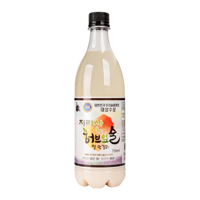 a bottle of korean rice wine