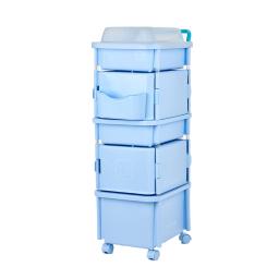 blue plastic storage box