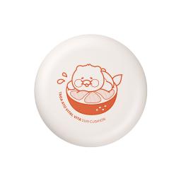 white frisbee with red logo