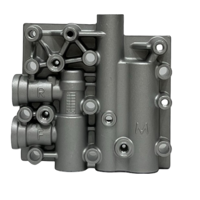 Valves that control forklift transmission
The actuating signal works with the use of a solenoid valve
Contains an Inching Valve and an Accumulator Valve for transmission shock protection and efficient control