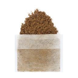 brown sugar in a bag on a white background