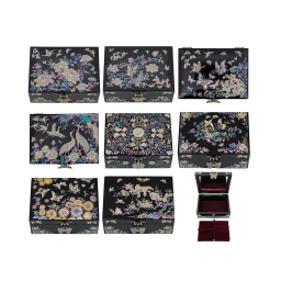 a variety of jewelry boxes