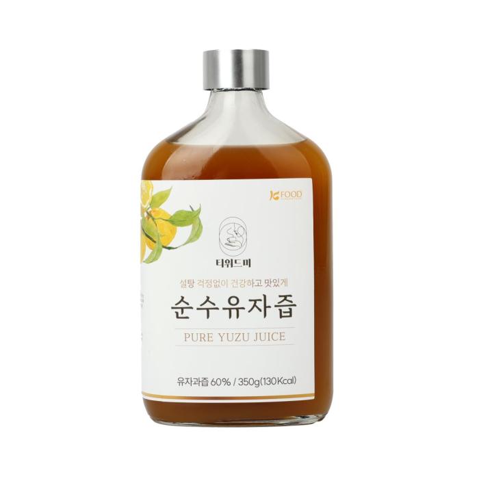Yuzu juice in a glass bottle