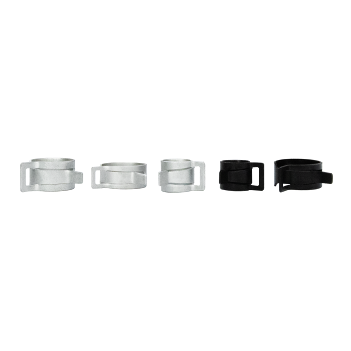 a set of four different size clamps