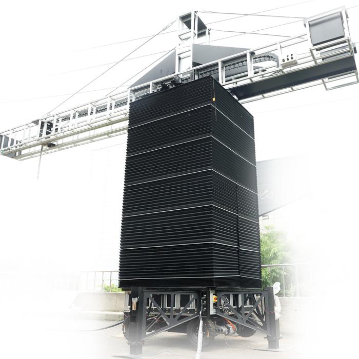 The system enables vertical construction up to 3.5 meters