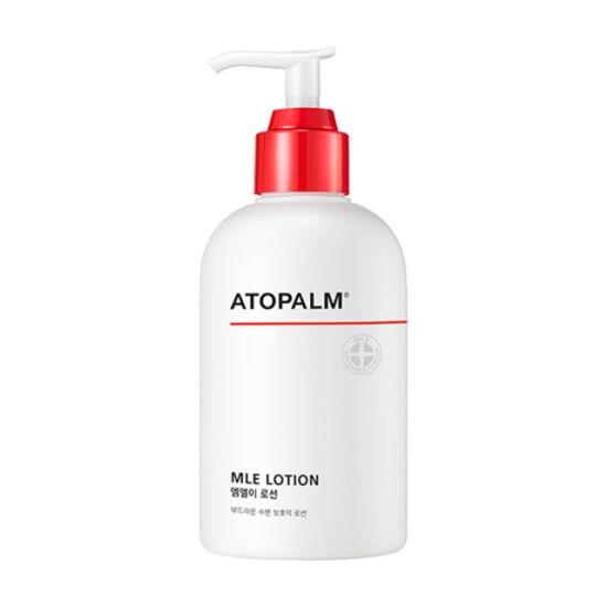 A bottle of Atopam Mile Lotion on a white background