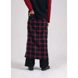 this image stands for: red plaid skirt