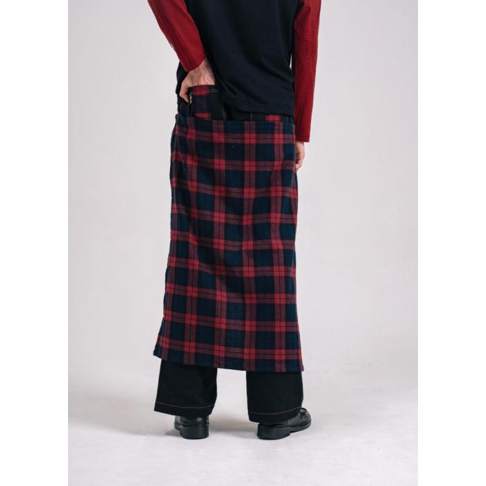this image stands for: red plaid skirt