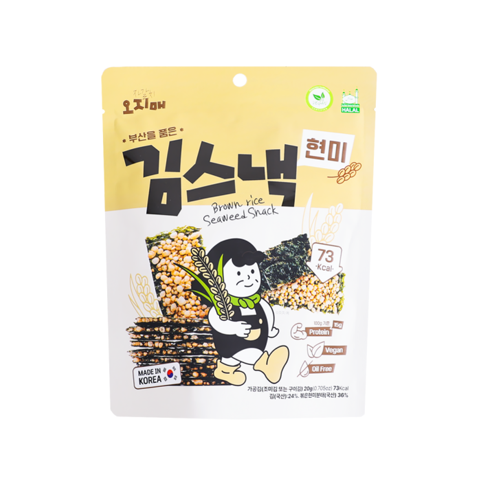 Brown rice seaweed snack