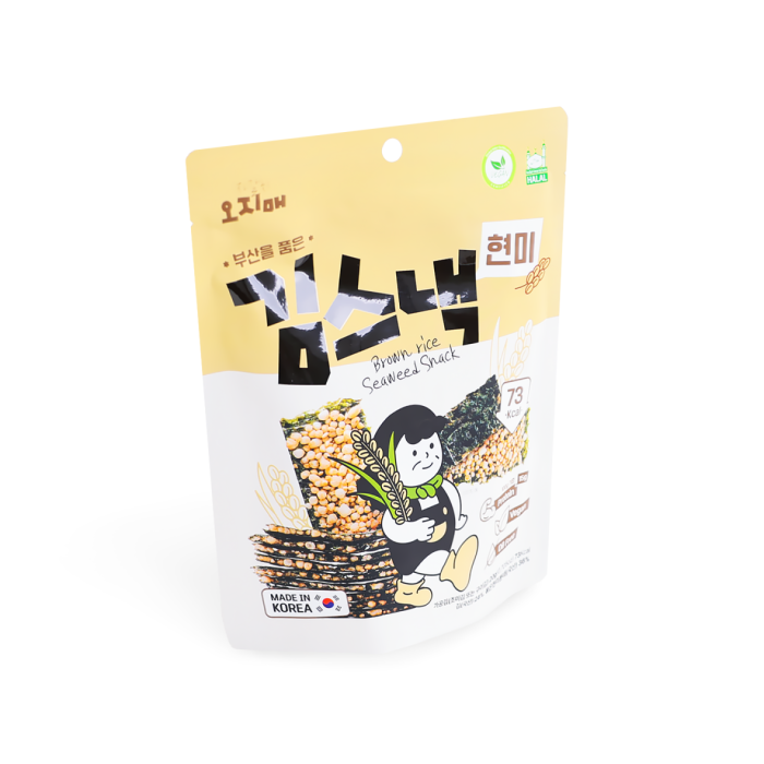 Brown rice seaweed snack