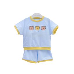 baby boys pajama set with 3 pig appliques