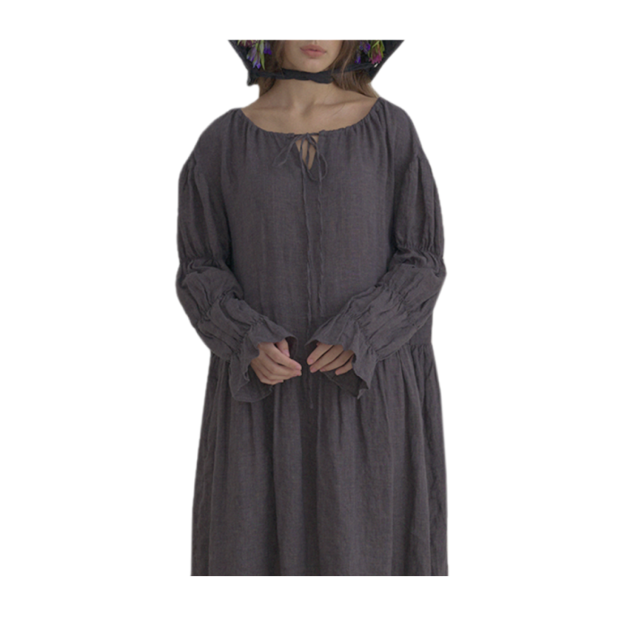 Violetta Loose Dress - Chestnut Black